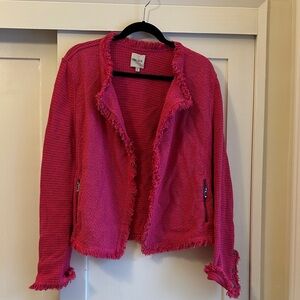 NIC+ZOE Vibrant Pink Textured Jacket
